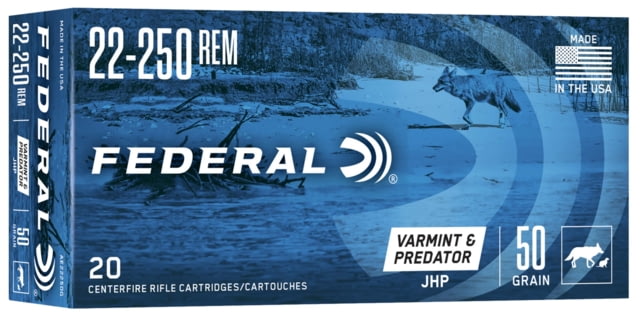 Federal Premium American Eagle Varmint Rem 50 Grain Jacketed Hollow Point Centerfire Rifle Ammo 20 Rounds