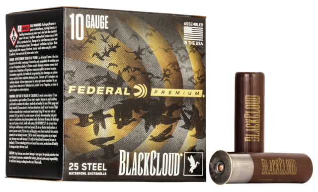 eral Premium Black Cloud FS Steel 10 Gauge 1 5/8oz 3 1/2in Shotgun BB Shot 25 Rounds PWBX107 Ammo