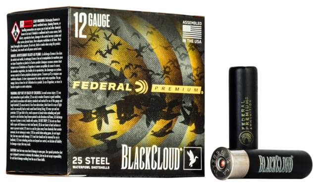 Federal Premium Black Cloud FS Steel 12 Gauge 1 1/2oz 3 1/2oz Shotgun Ammo BBB Shot 25 Rounds PWBX134