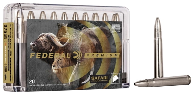eral Premium CAPE-SHOK .375 H&H Magnum 300 Grain Trophy Bonded Bear Claw Centerfire Rifle 20 Rounds Ammo