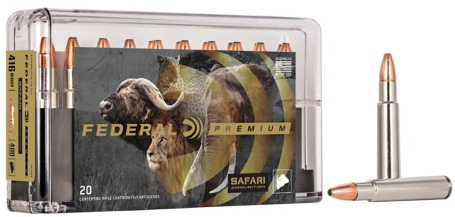 Federal Premium CAPE-SHOK .416 Rigby 400 Grain Swift A-Frame Centerfire Rifle Ammo 20 Rounds eral Premium CAPE-SHOK .416 Rigby 400 Grain Swift A-Frame Centerfire Rifle 20 Rounds Ammo