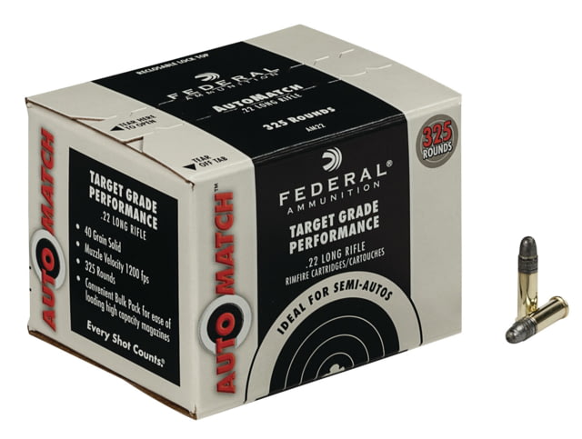 Rimfire .22 Long Rifle 40 Grain Lead Round Nose Rimfire 325 Rounds Ammo