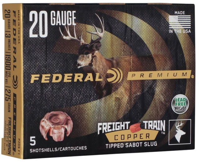 eral Premium Freight Train 20 Gauge 3 In 275 Grain Copper Shotgun Sabot Slugs 5 Round P209 FT Ammo