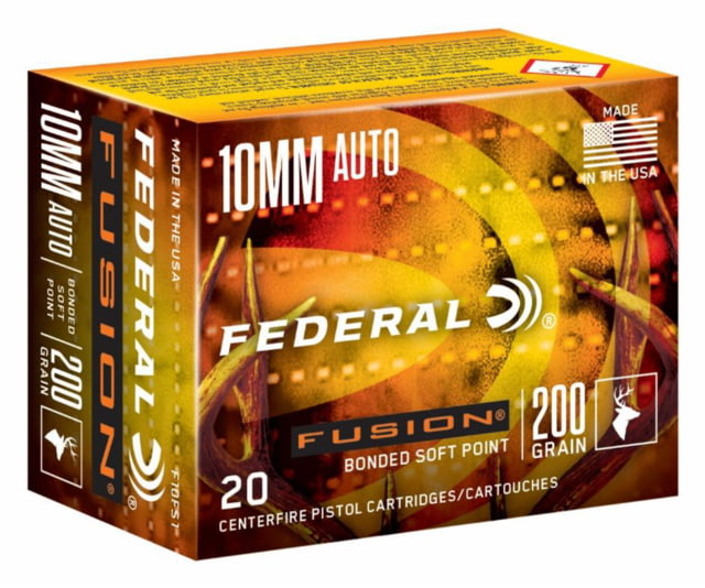 eral Fusion 10mm Auto 200 Grain Soft Point Brass Centerfire Pistol 20 Rounds Ammo