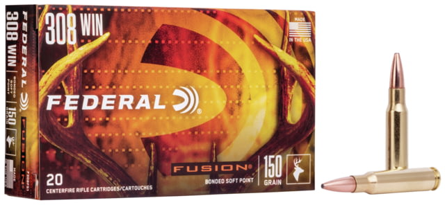 eral Fusion .308 Winchester 150 Grain Soft Point Centerfire Rifle 20 Rounds Ammo