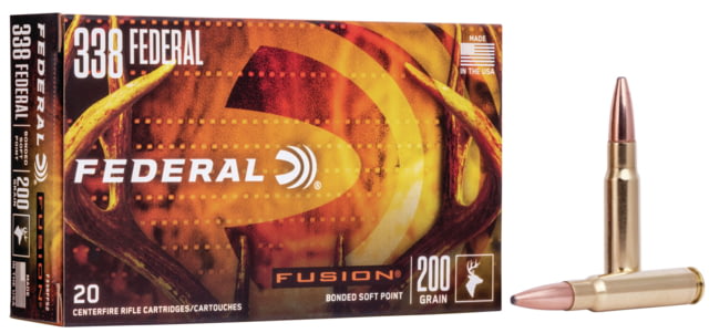 Federal Fusion .338 200 Grain Soft Point Centerfire Rifle Ammo 20 Rounds