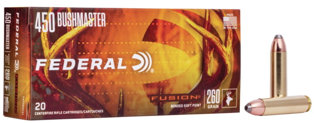 eral Fusion .450 Bushmaster 260 Grain Soft Point Centerfire Rifle 20 Rounds Ammo