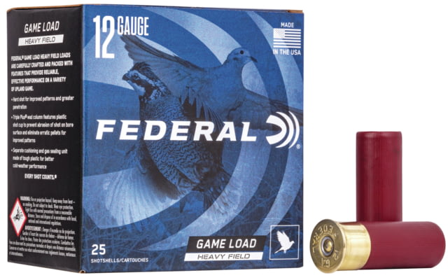 Federal Premium Game Shok Upland Heavy Field 12 Gauge 1 1/8oz 2 3/4in Shotgun Ammo 6 Shot 25 Rounds H123 eral Premium Game Shok Upland Heavy Field 12 Gauge 1 1/8oz 2 3/4in Shotgun 6 Shot 25 Rounds H123 Ammo
