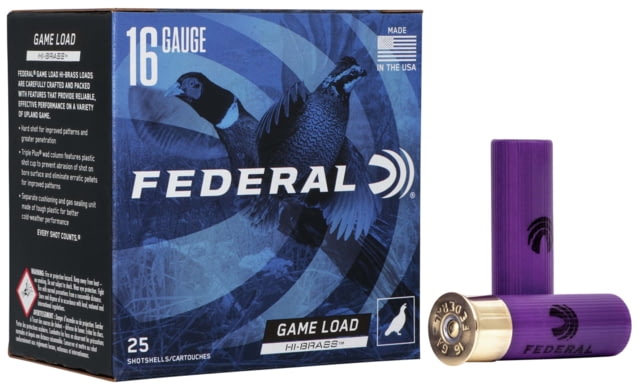 Federal Premium Game Shok 16 Gauge 1 1/8oz 2 3/4in Shotgun Ammo 6 Shot 25 Rounds H163 eral Premium Game Shok 16 Gauge 1 1/8oz 2 3/4in Shotgun 6 Shot 25 Rounds H163 Ammo