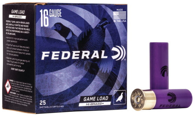 Federal Premium Game Shok 16 Gauge 1 1/8oz 2 3/4in Shotgun Ammo 4 Shot 25 Rounds H163
