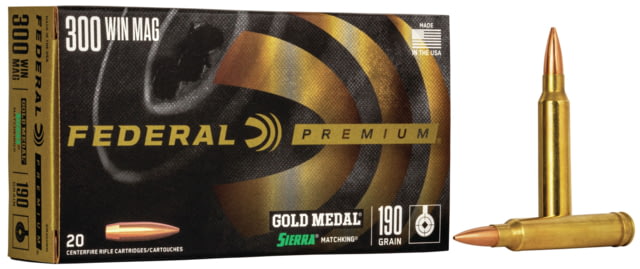 eral Premium SIERRA MATCHKinG BTHP .300 Winchester Magnum 190 Grain Sierra MatchKing Boat Tail Hollow Point Centerfire Rifle 20 Rounds Ammo