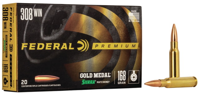 eral Premium SIERRA MATCHKinG BTHP .308 Winchester 168 Grain Sierra MatchKing Boat Tail Hollow Point Centerfire Rifle 20 Rounds Ammo