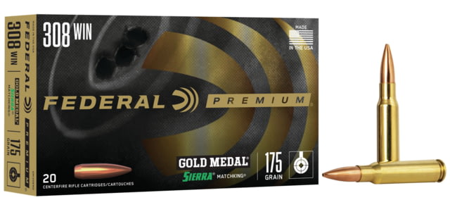 eral Premium SIERRA MATCHKinG BTHP .308 Winchester 175 Grain Sierra MatchKing Boat Tail Hollow Point Centerfire Rifle 20 Rounds Ammo
