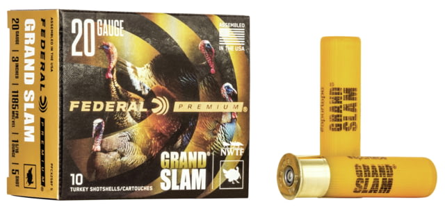 Federal Premium Grand Slam 20 Gauge 1 5/16oz 3in Shotgun Ammo 5 Shot 10 Rounds PFCX258F eral Premium Grand Slam 20 Gauge 1 5/16oz 3in Shotgun 5 Shot 10 Rounds PFCX258F Ammo