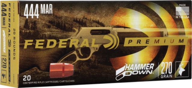 eral Premium HammerDown .444 Marlin 270 Grain Bonded Hollow Point Brass Cased Centerfire Rifle 20 Rounds Ammo