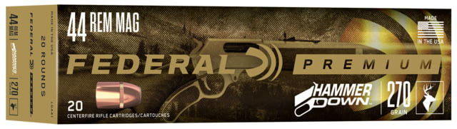 eral Premium .44 Magnum 270 Grain Bonded Soft Point Brass Centerfire Pistol 20 Rounds Ammo