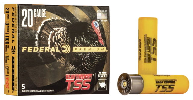 Federal Premium Heavyweight TSS 20 Gauge 1 1/2 oz Heavyweight TSS Centerfire Shotgun Ammo, 9 Shot, 5 Rounds, 9, PTSSX259F 9