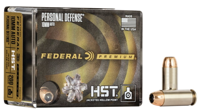 eral Premium Personal Defense HST 10mm Auto 200 Grain Nickel-Plated Cased Jacketed Hollow Point Centerfire Pistol 20 Rounds Ammo