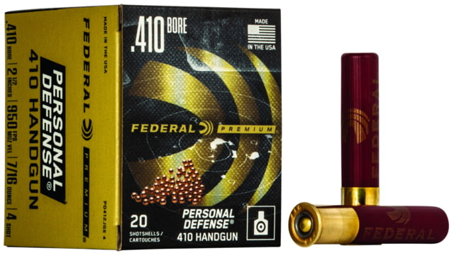 eral Premium Personal Defense .410 Bore 7/16oz Lead Buckshot Centerfire Pistol 20 Rounds PD412JGE Ammo