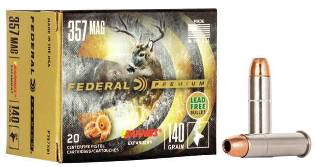eral Premium 357 Magnum 140 Grain Barnes Expander Centerfire Pistol 20 Rounds Ammo