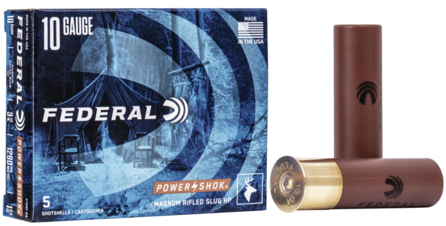 eral Premium Power Shok 10 Gauge 1 3/4oz Power Shok Rifled Slug Centerfire Shotgun Rifled Slug Shot 5 Rounds F103F RS Ammo