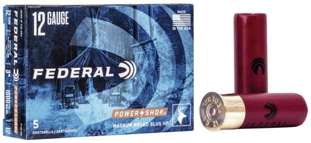eral Premium Power Shok 12 Gauge 1 1/4oz 3in Rifled Slug Shotgun 5 Rounds F131 RS Ammo