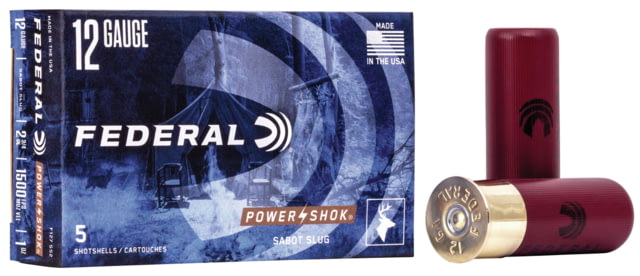 eral Premium Power Shok 12 Gauge 1oz 2 3/4in Slug Shotgun 5 Rounds F127 SS2 Ammo