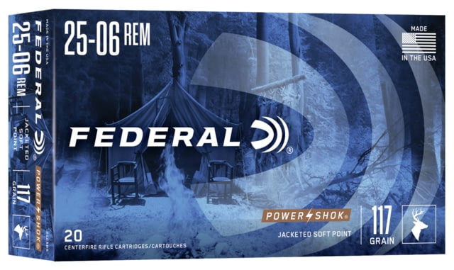 Federal Federal Premium Power-Shok . 117 Grain Jacketed Soft Point Centerfire Rifle Ammo 20 Rounds - $41.49 at Optics Planet