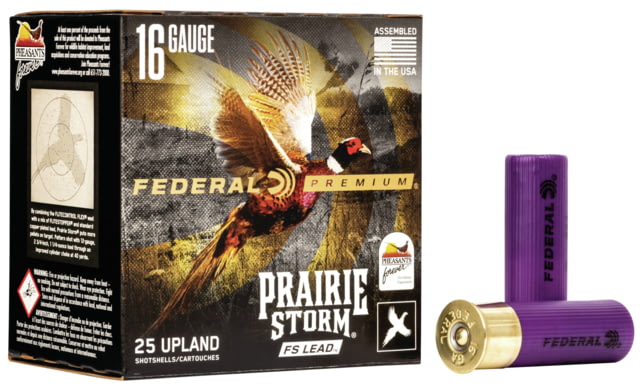 Federal Premium Prairie Storm 16 Gauge 1 1/8oz Prairie Storm FS Lead Centerfire Shotgun Ammo 4 Shot 25 Rounds PFX164FS