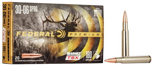 Federal Premium Barnes TSX Springfield 180 Grain Barnes Triple-Shock X Centerfire Rifle Ammo 20 Rounds