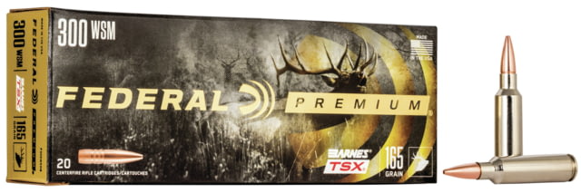 Federal Premium BARNES TSX .300 Winchester Short Magnum 165 Grain Barnes Triple-Shock X Centerfire Rifle Ammo 20 Rounds