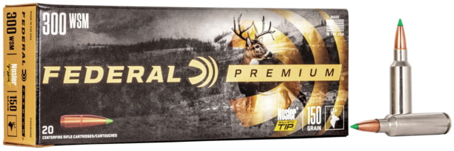 Federal Premium VITAL-SHOK .300 Winchester Short Magnum 150 Grain Nosler Ballistic Tip Centerfire Rifle Ammo 20 Rounds P300WSMD - Federal Ammo