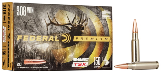 eral Premium BARNES TSX .308 Winchester 150 Grain Barnes Triple-Shock X Centerfire Rifle 20 Rounds Ammo