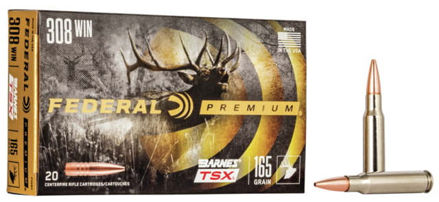 Federal Premium BARNES TSX .308 Winchester 165 Grain Barnes Triple-Shock X Centerfire Rifle Ammo 20 Rounds eral Premium BARNES TSX .308 Winchester 165 Grain Barnes Triple-Shock X Centerfire Rifle 20 Rounds Ammo