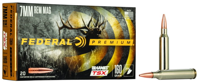 Federal Premium BARNES TSX 7mm Magnum 160 Grain Barnes Triple-Shock X Centerfire Rifle Ammo 20 Rounds