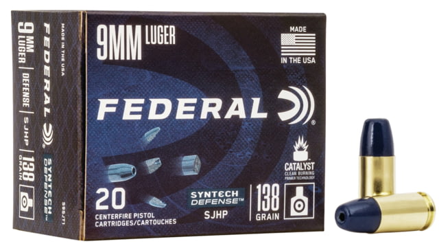 eral Premium Syntech Defense 9mm Luger 138 Grain Segmented Hollow Point Centerfire Pistol 20 Rounds Ammo
