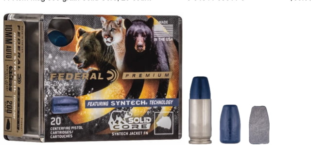 eral Premium .45 ACP P 240 Grain Syntech Jacket Solid Core Brass Centerfire Pistol 20 Rounds Ammo