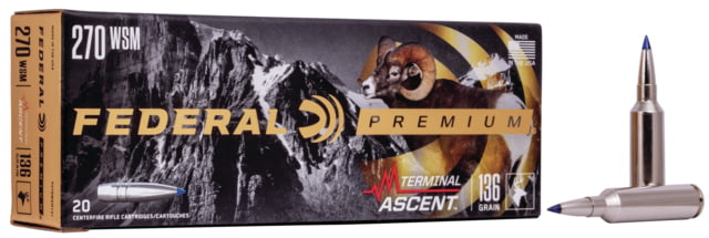 eral Premium TERMinAL ASCENT .270 Winchester Short Magnum 136 Grain Terminal Ascent Centerfire Rifle 20 Rounds Ammo