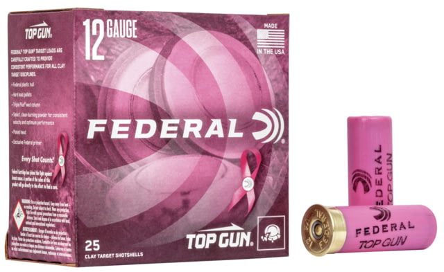 eral Premium Top Gun 12 Gauge 1-1/8oz 2 3/4 In Size 8 2 3/4DE Pink Hull Centerfire Shotgun 25 Rounds TGL12P Ammo