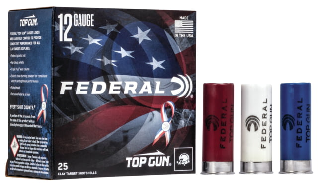 eral Premium Top Gun 12 Gauge 1-1/8oz 2 3/4 In Size 8 2 3/4DE White Blue Hull Centerfire Shotgun 25 Rounds TGL12US Ammo