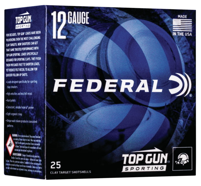 eral Premium Top Gun 12 Gauge 1oz Sporting Centerfire Shotgun 1300 FPS 7.5 Shot 25 Rounds TGSH12 7.5 Ammo