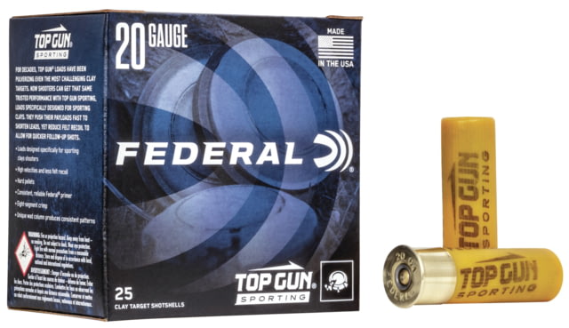 eral Premium Top Gun 20 Gauge 7/8oz Sporting Centerfire Shotgun 7.5 Shot 25 Rounds TGS224 7.5 Ammo