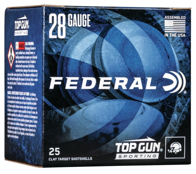 Federal Premium Top Gun 28 Gauge 3/4oz Sporting Centerfire Shotgun Ammo 7.5 Shot 25 Rounds TGS2821 7.5 eral Premium Top Gun 28 Gauge 3/4oz Sporting Centerfire Shotgun 7.5 Shot 25 Rounds TGS2821 7.5 Ammo