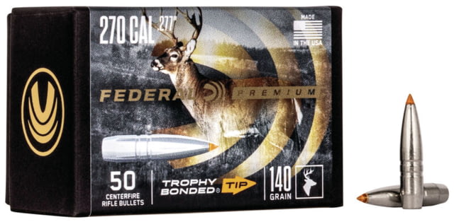Federal .277 Rifle Bullet 140 Grain Trophy Bonded Tip 50 Bullets
