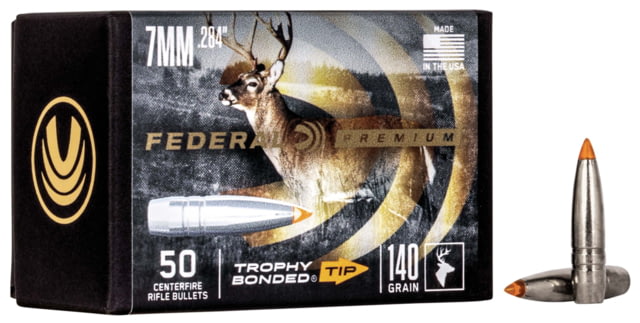 Federal Trophy Bonded Tip Component Bullet .284 140 Grain Rifle Bullet 50 - Federal