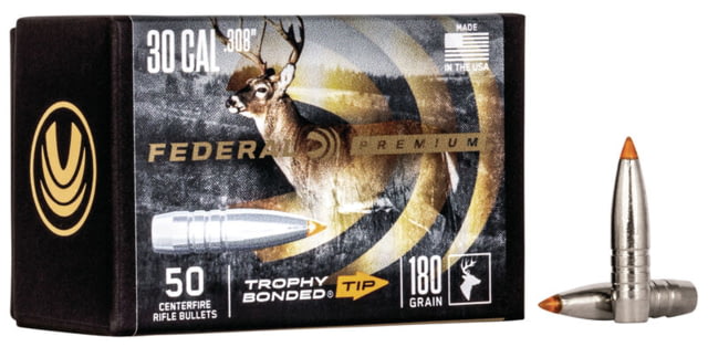 Federal .308 Rifle Bullet 180 Grain Trophy Bonded Tip 50 Bullets