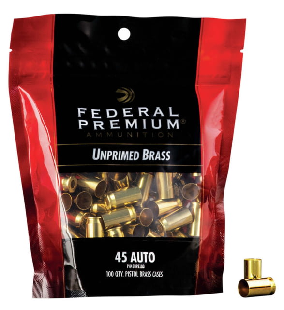 Federal Unprimed Brass-Handgun 45 Auto 100 - Federal