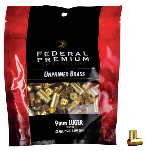 Federal Unprimed Brass-Handgun 9mm Luger 100 - Federal