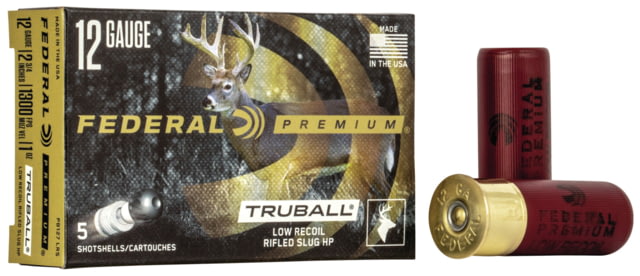 Federal TruBall Rifled 12 Gauge 1oz 2 3/4in Slug Shotgun Ammo 5 Round PB127 LRS eral TruBall Rifled 12 Gauge 1oz 2 3/4in Slug Shotgun 5 Round PB127 LRS Ammo