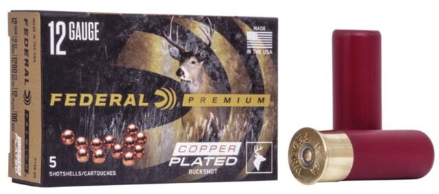 eral Premium Vital Shok 12 Gauge 12 Pellets 2 3/4in Buckshot Shotgun 00 Buck Shot 5 Rounds P156 00 Ammo